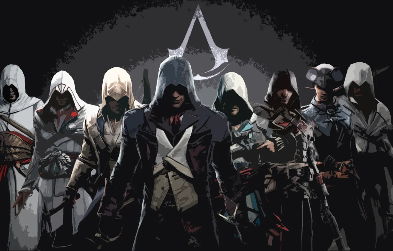 Photo wallpaper Ezio, Assassin's Creed, altair, Shay, Edward, assassin's, Connor, Arno