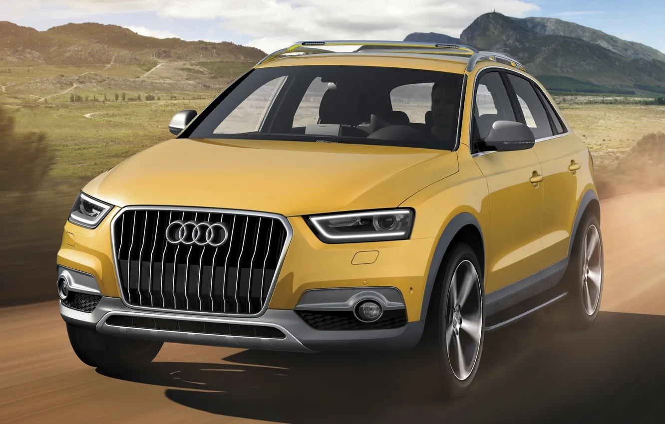 Photo wallpaper Concept, the sky, mountains, Audi, Audi, the concept, the front, crossover
