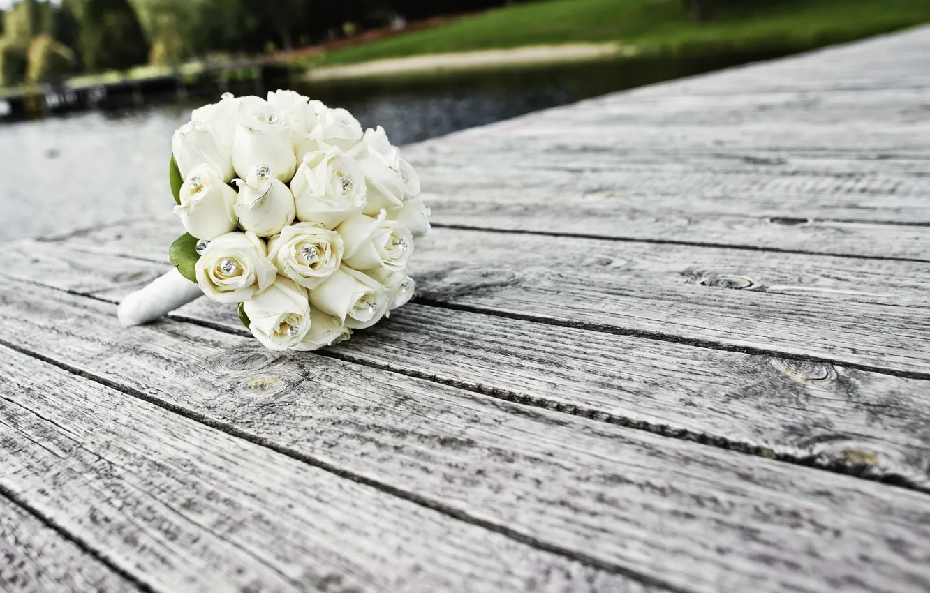 Photo wallpaper flowers, roses, bouquet