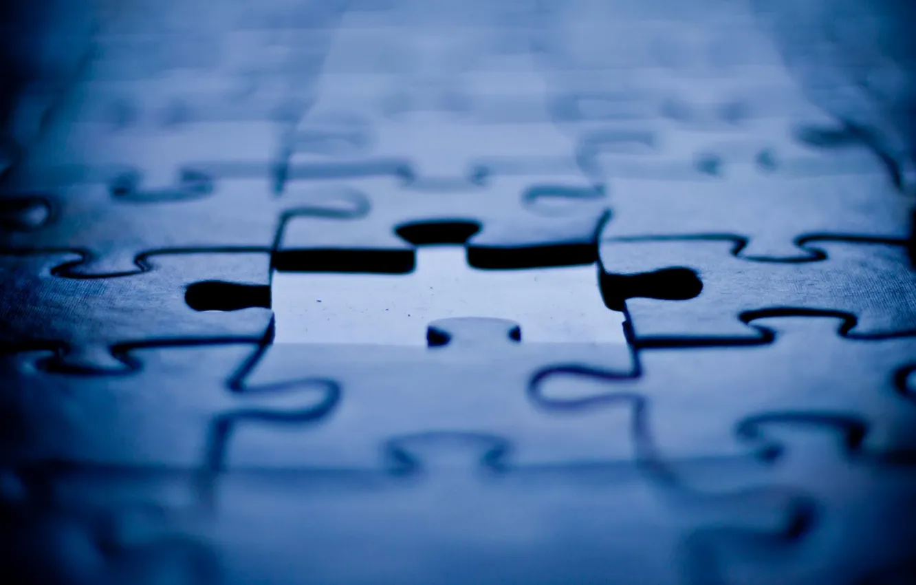 Photo wallpaper macro, blue, color, puzzle
