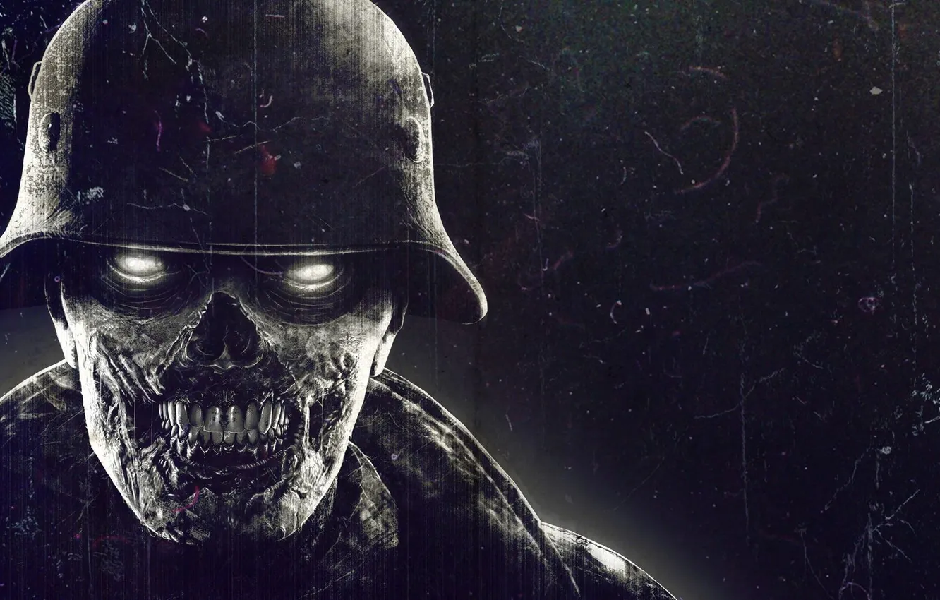 Photo wallpaper teeth, zombies, corpses, helmet, Rebellion, flesh, Sold Out Software, Zombie Army: Trilogy