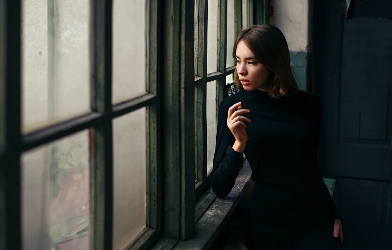 Photo wallpaper look, girl, room, model, portrait, light, Elena, furnished