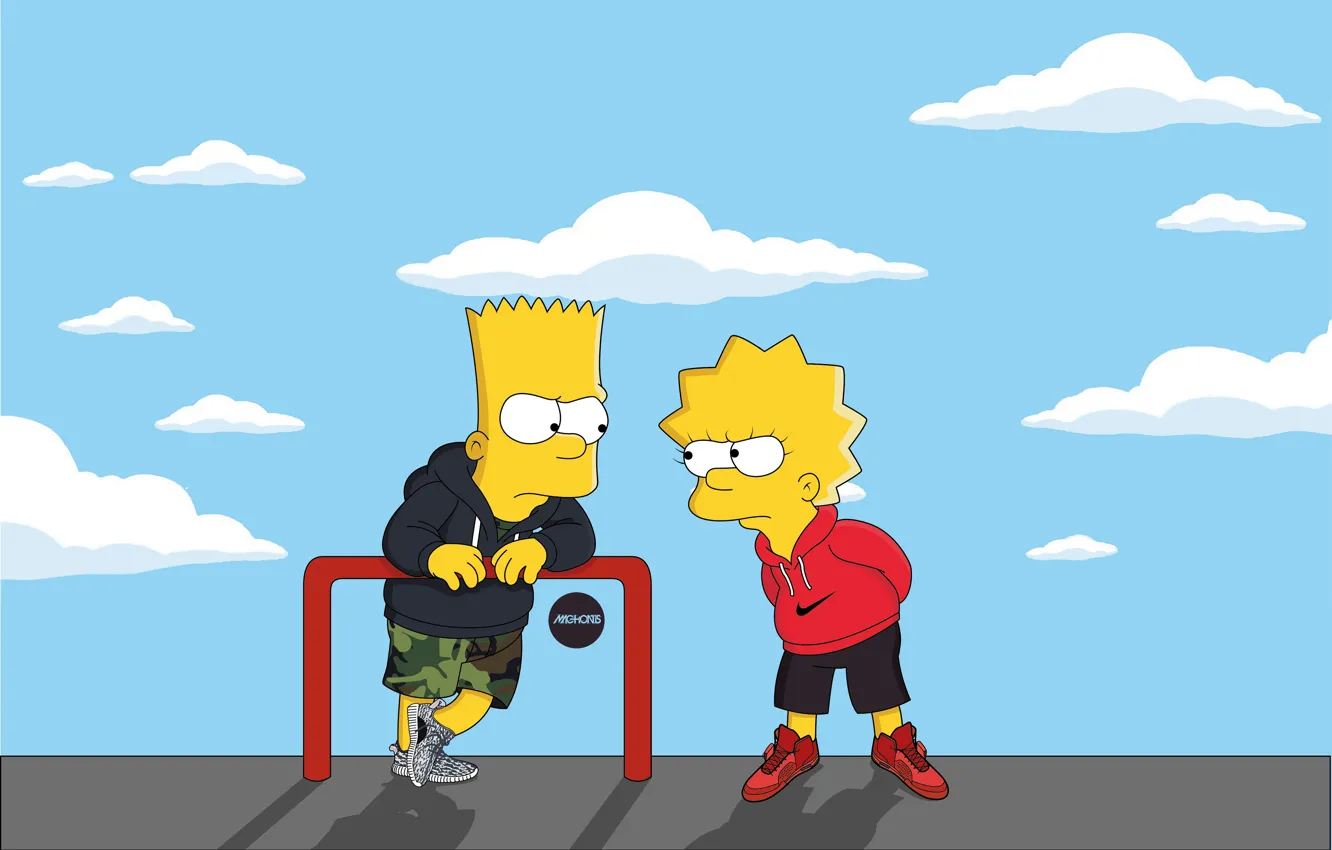 Photo wallpaper The simpsons, Figure, Adidas, Simpsons, Bart, Art, Adidas, Lisa