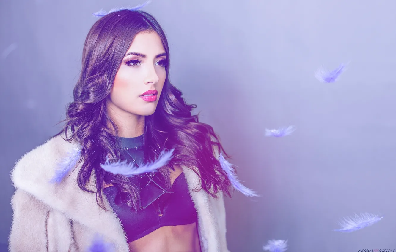 Photo wallpaper sexy, Germany, model, beauty, Nike, fur, shooting, sporty