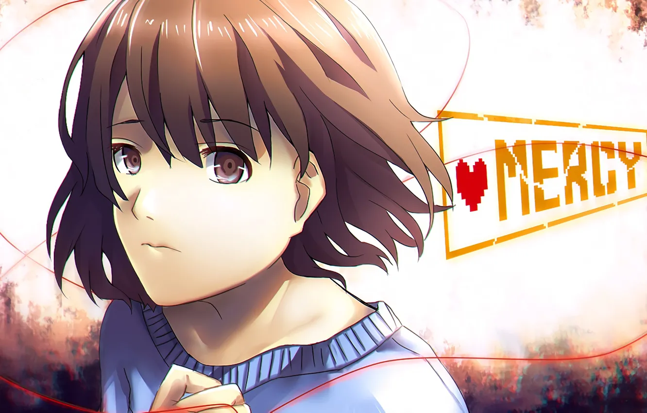 Photo wallpaper art, girl, Undertale, Undertail