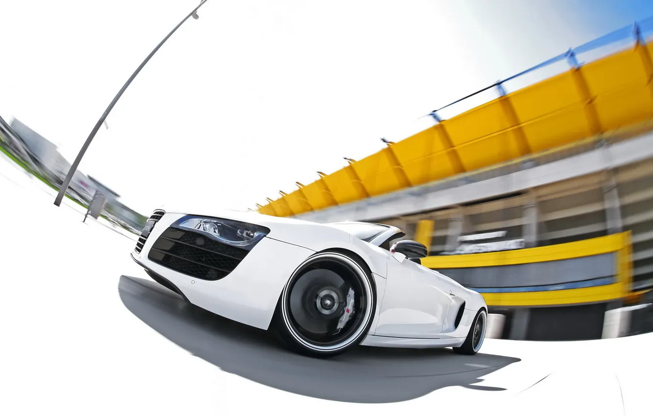 Photo wallpaper auto, Audi, Audi R8, in motion, Spyder