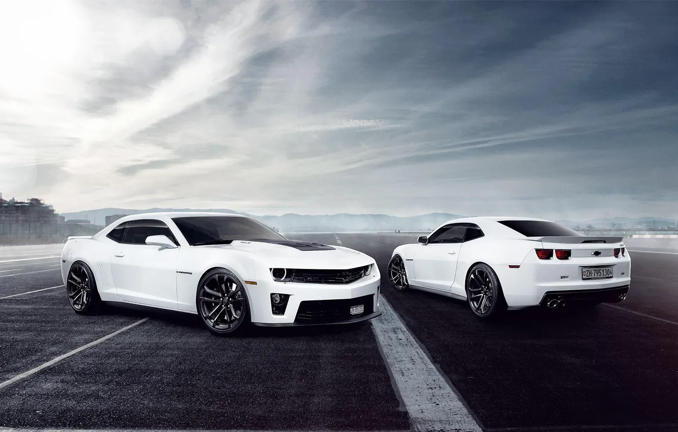 Photo wallpaper white, Chevrolet, Camaro, white, Chevrolet, muscle car, muscle car, Camaro