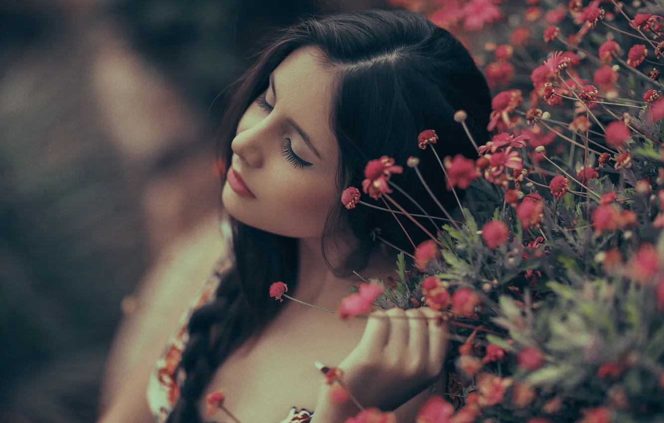 Photo wallpaper summer, girl, face, hair