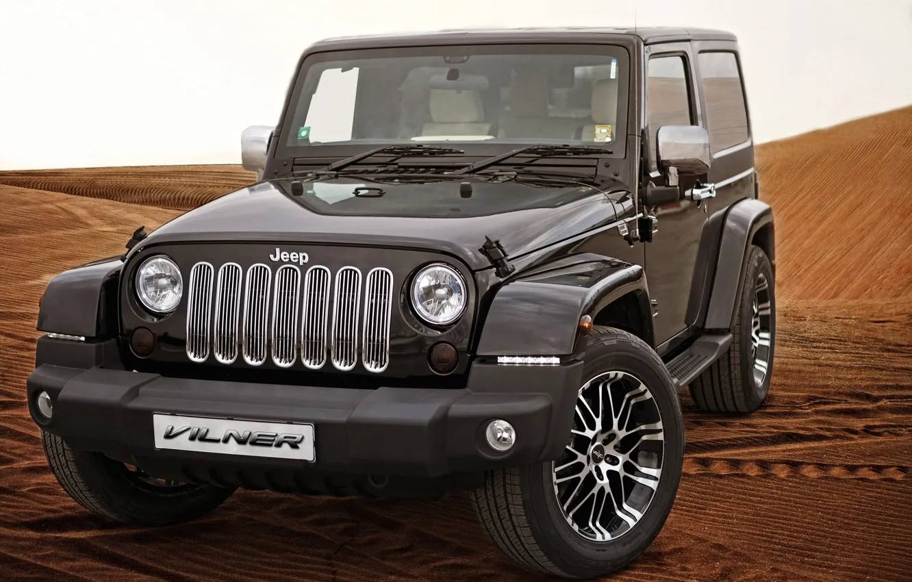 Photo wallpaper sand, tuning, SUV, Jeep, drives, tuning, the front, Wrangler