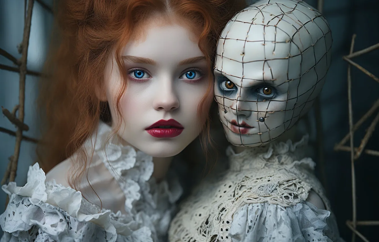 Photo wallpaper girl, AI art, neural network