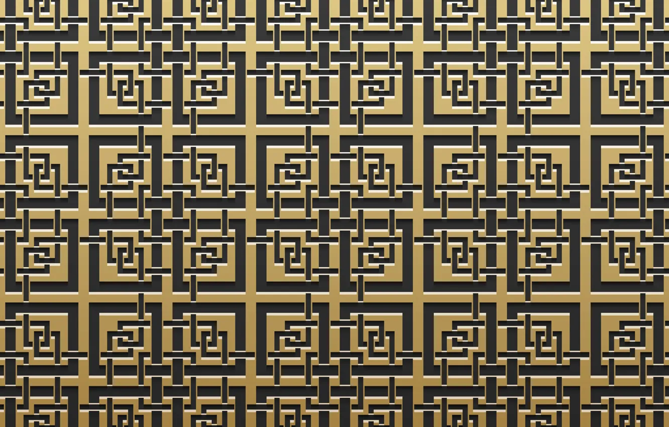 Photo wallpaper abstraction, background, gold, pattern, ornament, Vintage, Geometric