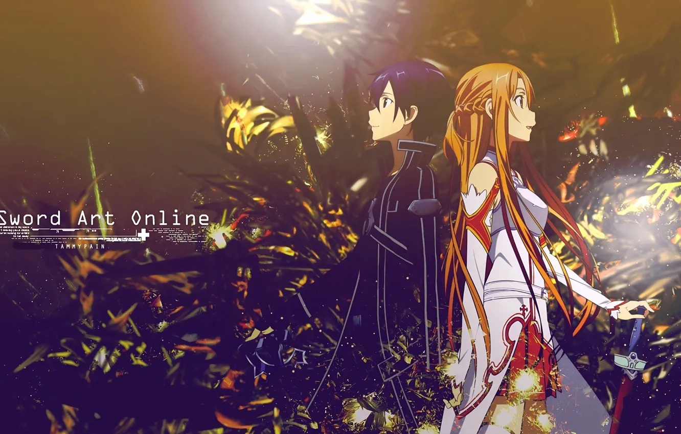 Photo wallpaper anime, art, sword art online, sword art online, kirito, Asuna