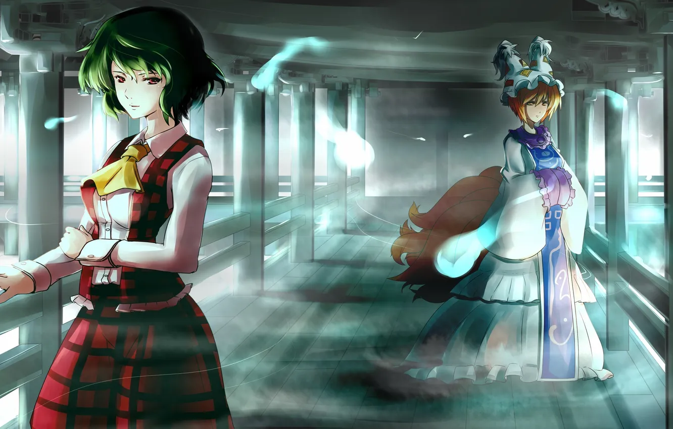 Photo wallpaper girl, art, Ghost, tail, touhou, Kazami Yuuka, dearmybrothers, Yakumo Ran