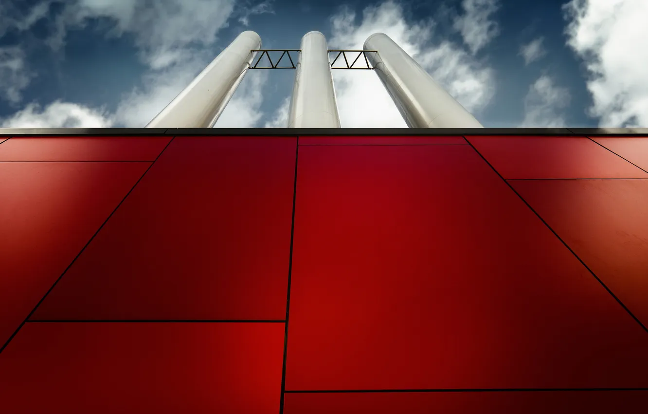 Photo wallpaper the sky, the city, building, pipe
