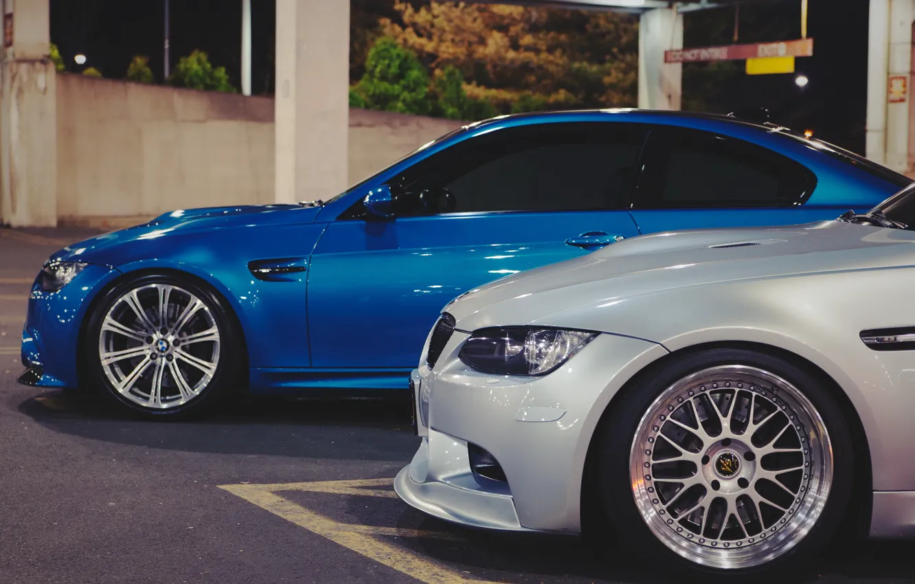 Photo wallpaper coupe, BMW, white, sports car, side, blue