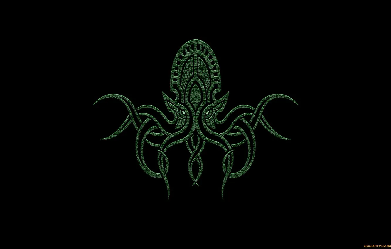 Photo wallpaper the dark background, fiction, minimalism, Cthulhu
