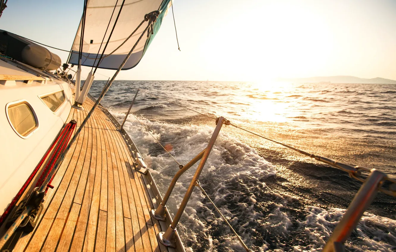 Photo wallpaper sea, the way, yacht, sail