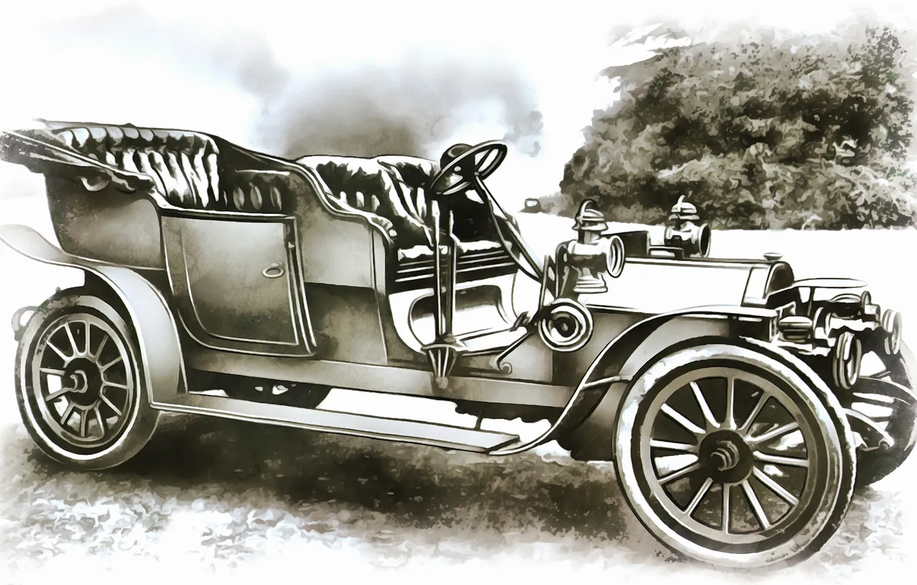 Photo wallpaper auto, retro, art