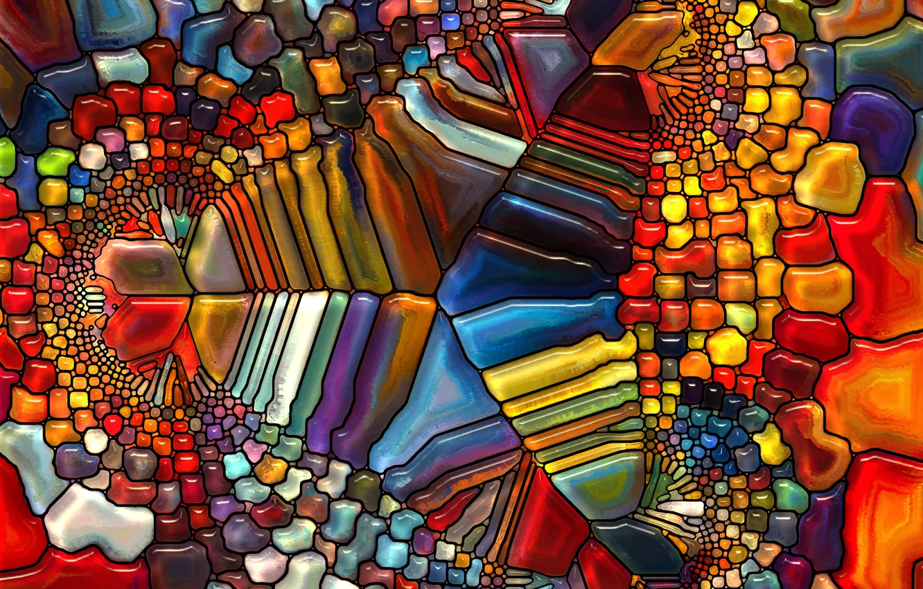 Photo wallpaper glass, pattern, stained glass, colorful