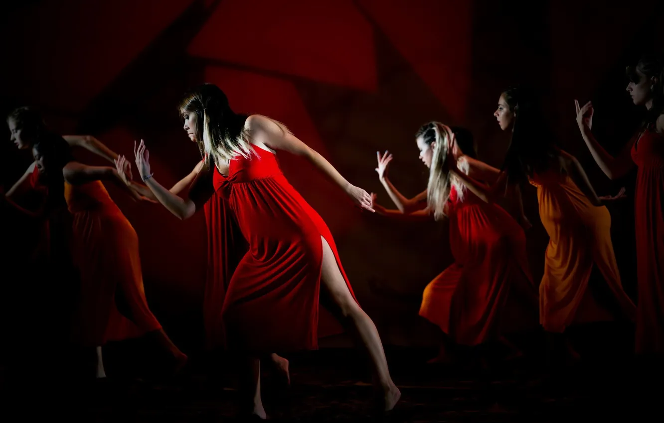 Photo wallpaper girl, movement, dance