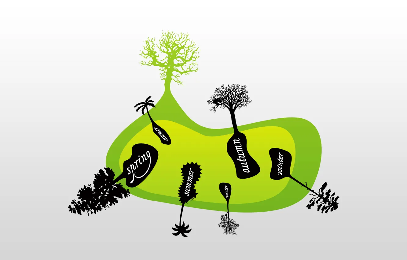 Photo wallpaper trees, abstraction, bright