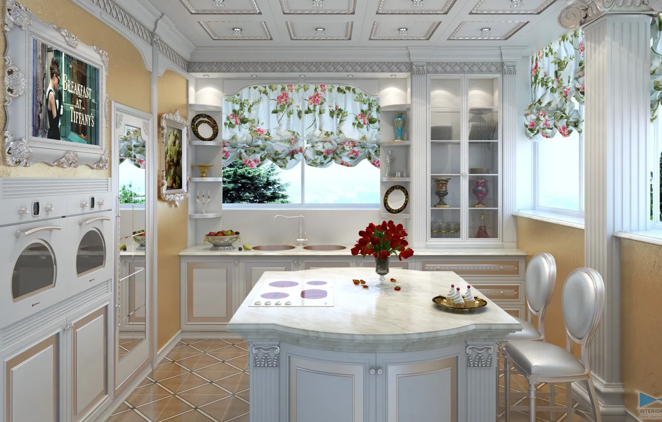 Photo wallpaper design, style, room, interior, kitchen