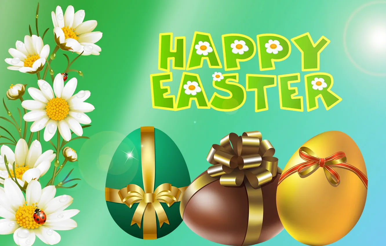 Photo wallpaper Graphics, Flowers, Easter eggs