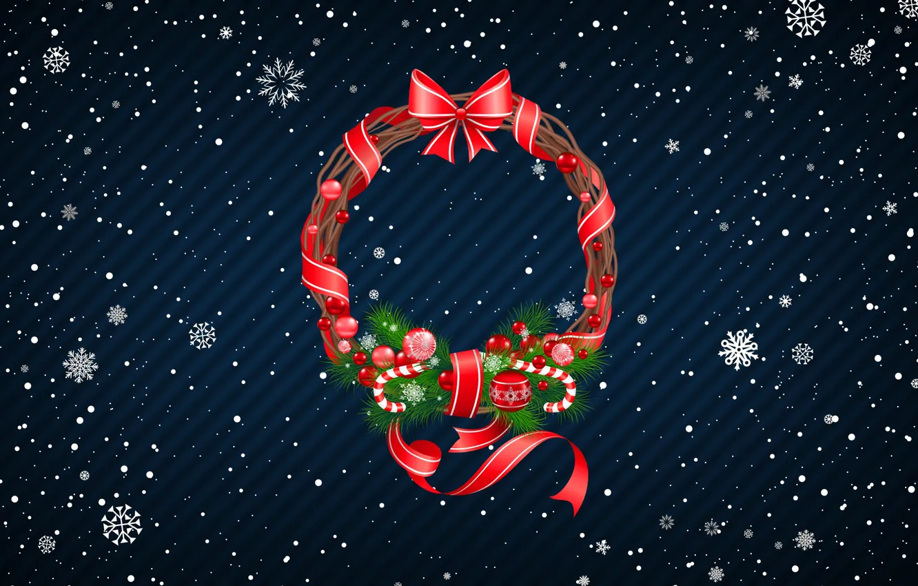 Photo wallpaper winter, snow, snowflakes, background, mood, holiday, new year, minimalism