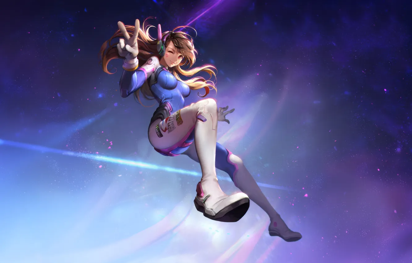 Photo wallpaper artwork, Overwatch, DVA