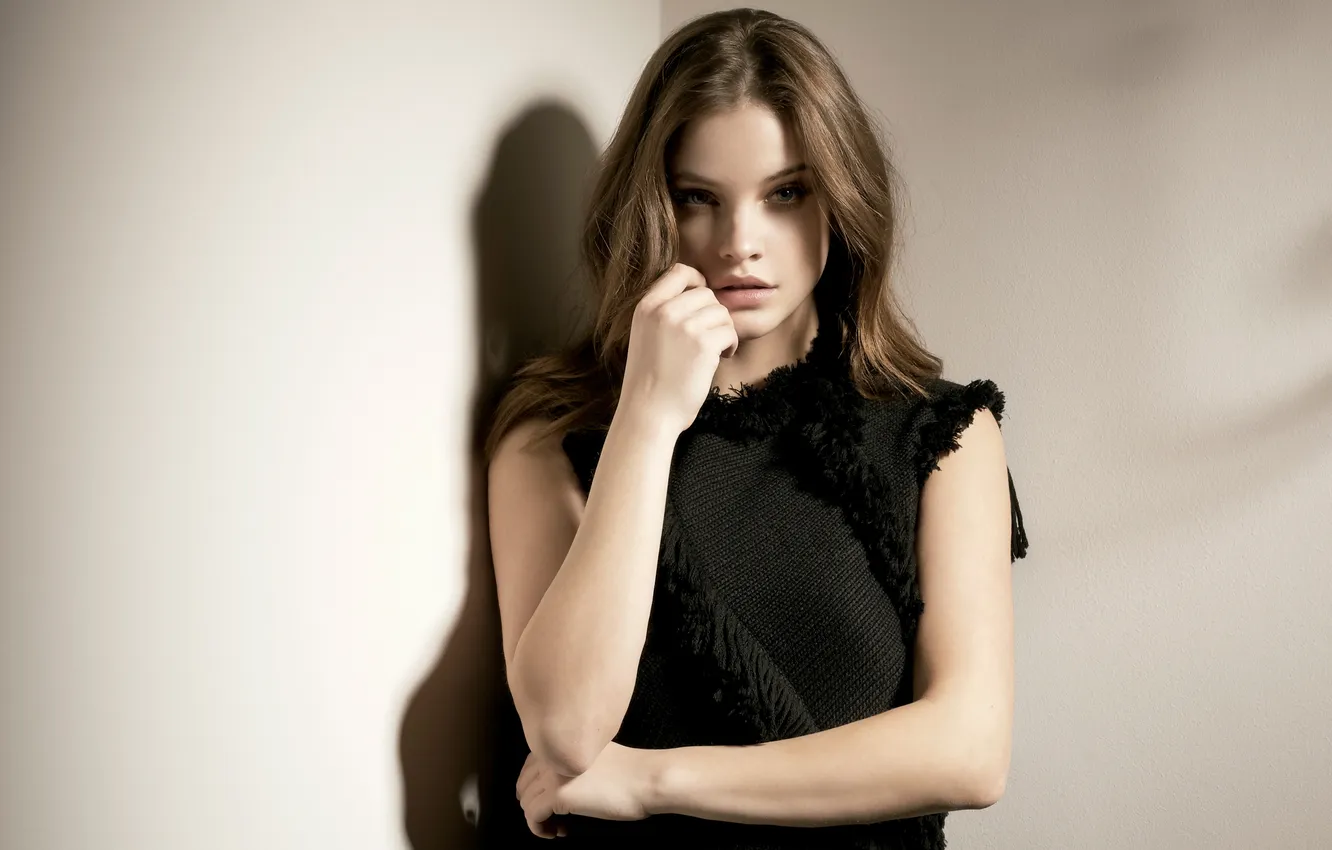 Photo wallpaper pose, wall, model, makeup, dress, lighting, brunette, hairstyle