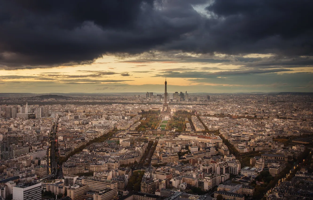 Photo wallpaper the sky, clouds, street, France, Paris, tower, home, Paris