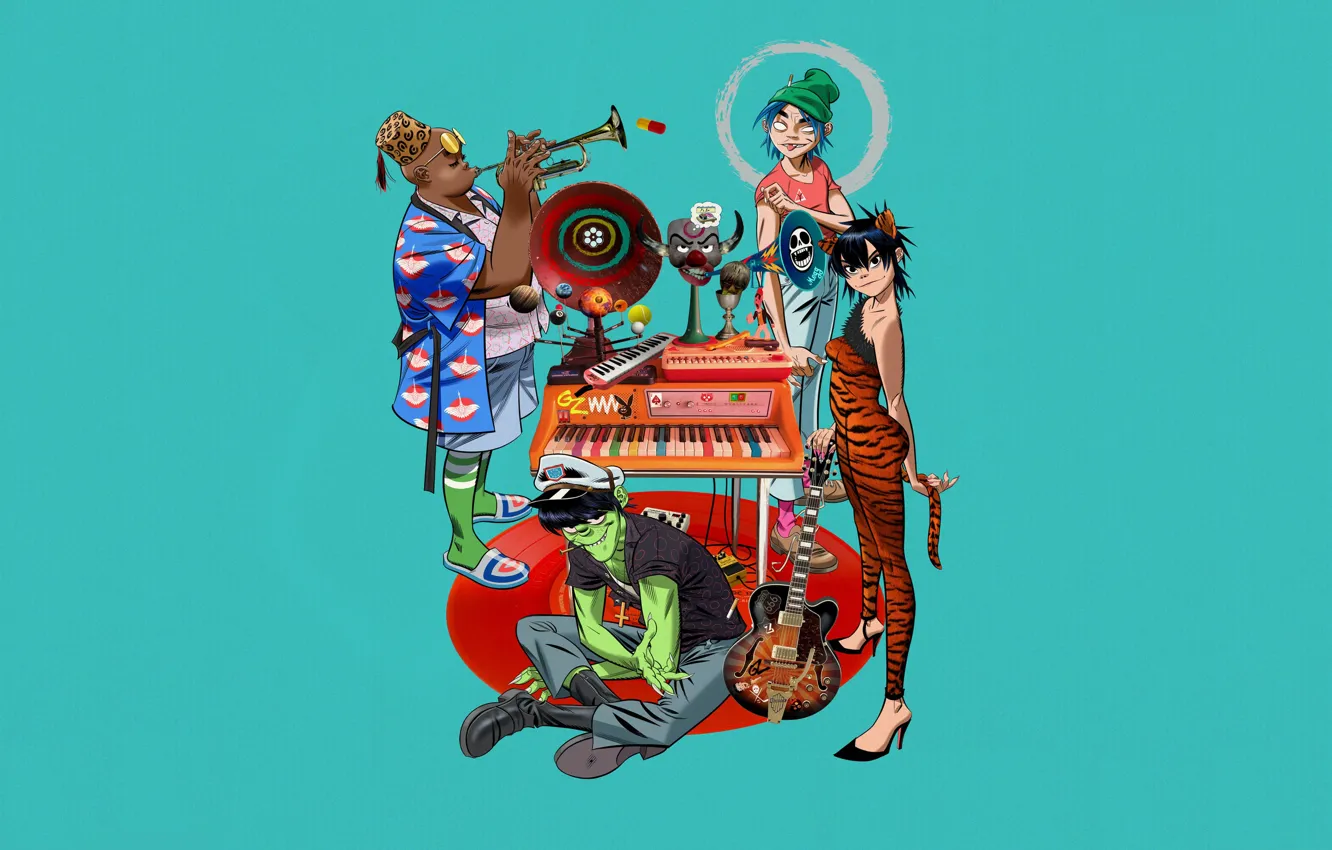 Photo wallpaper art, electronics, Electronic, hip hop, hip hop, gorillaz, alternative rock, alternative rock