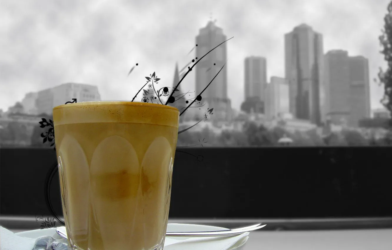 Photo wallpaper abstraction, the city, grey