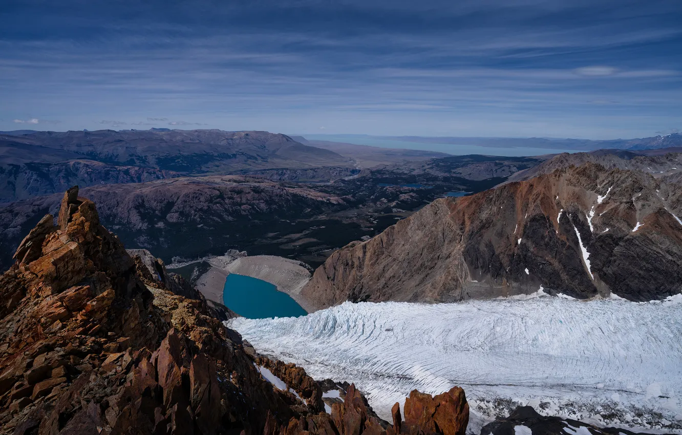 Photo wallpaper mountains, nature, lake, rocks, Argentina, El Chalten