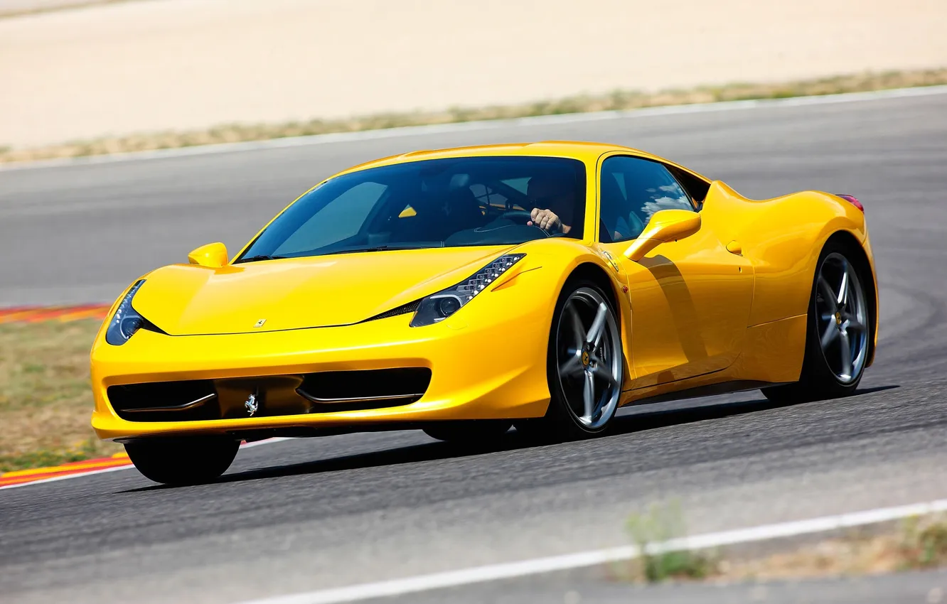 Photo wallpaper background, beauty, car, track, luxury, Ferrari 458 Italia