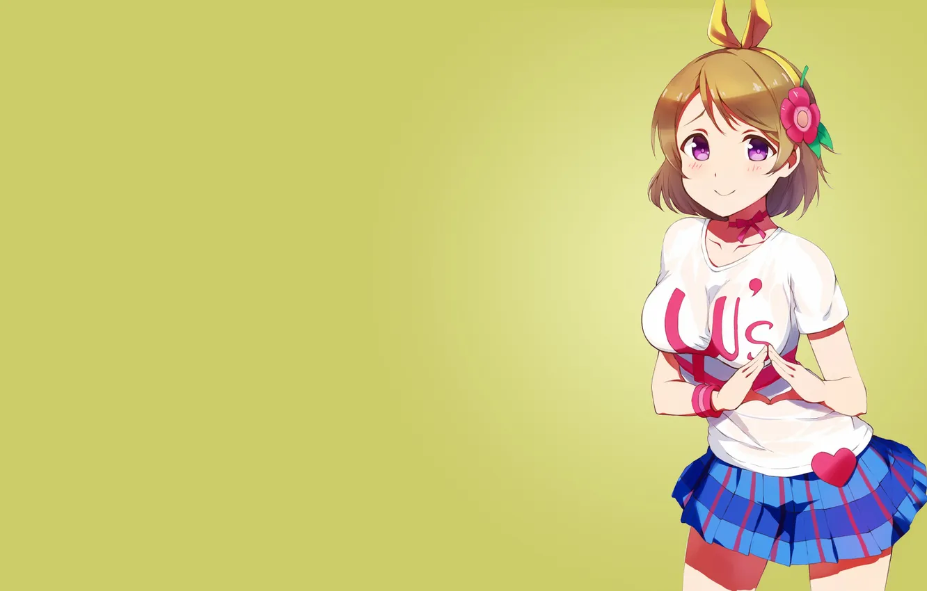 Photo wallpaper look, girl, smile, gesture, art, embarrassment, love live! school idol project, koizumi does not have