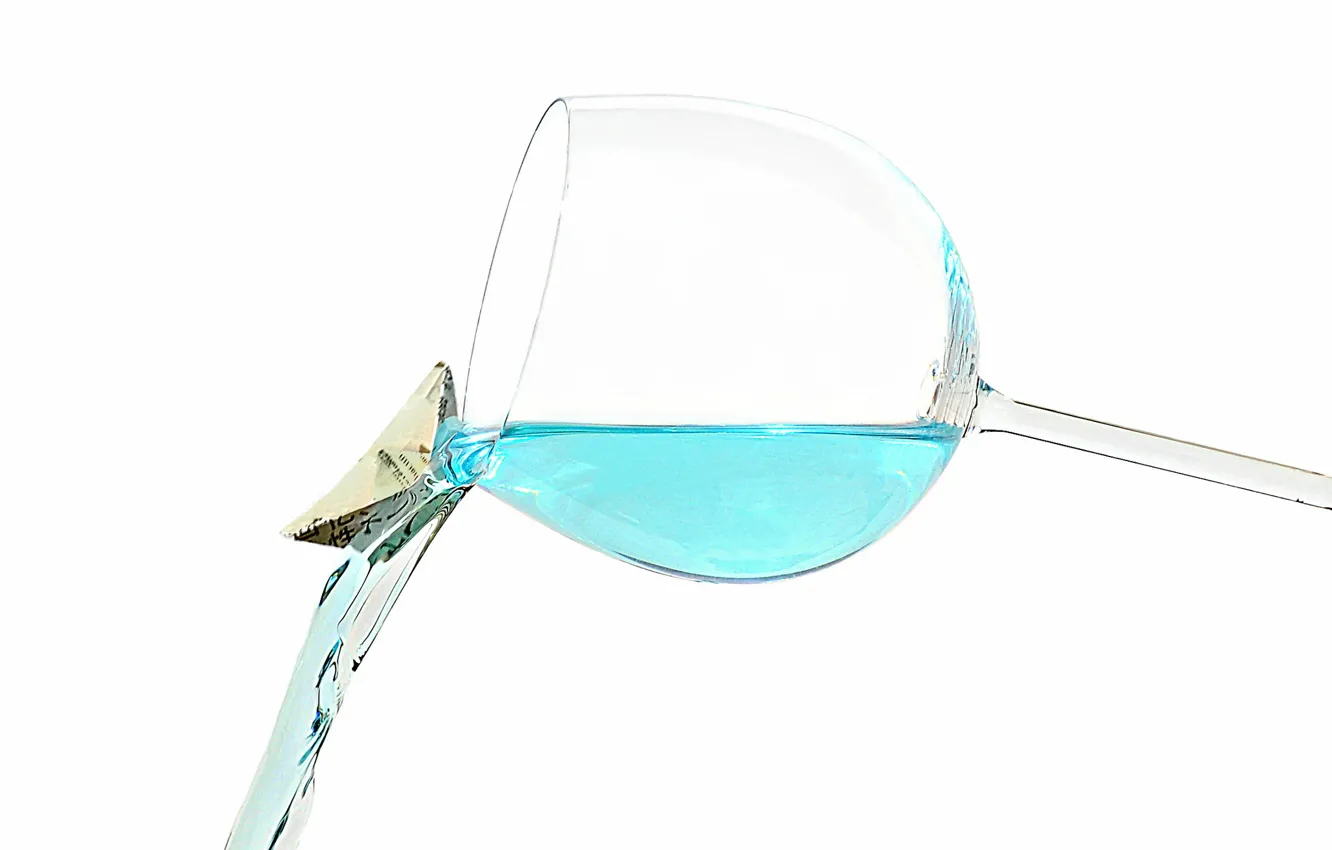 Photo wallpaper water, glass, ship