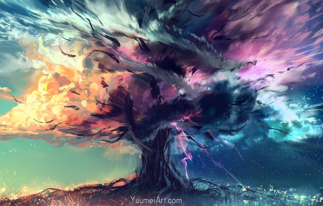 Photo wallpaper tree, fantasy, by Yuu, Elements of life