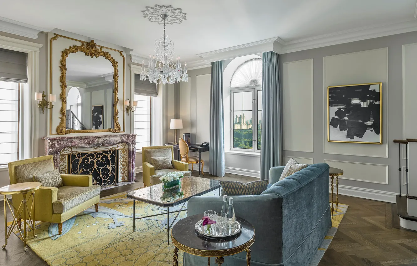 Photo wallpaper interior, NYC, living room, Grand Penthouse Suite