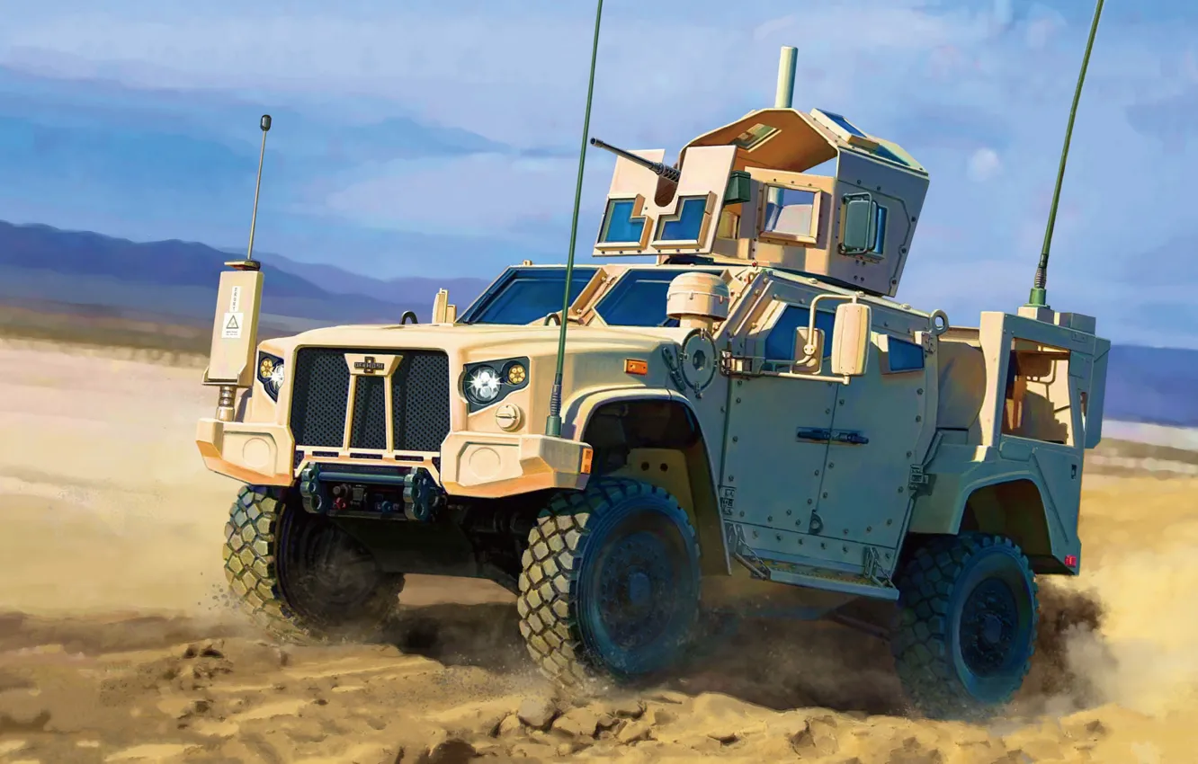 Photo wallpaper USA, armored car, US Army, Tan Nu, JLTV M1278 Heavy Guns Carrier JLTV-GP, Joint Light …