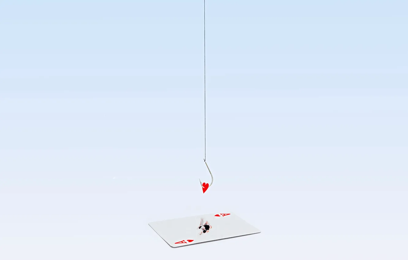 Photo wallpaper heart, map, hook