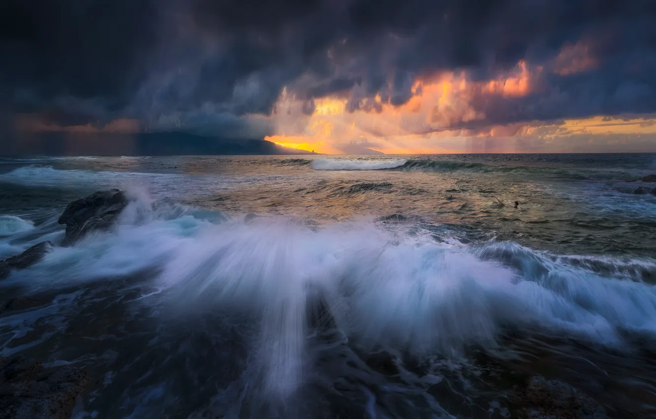 Photo wallpaper sea, wave, surf