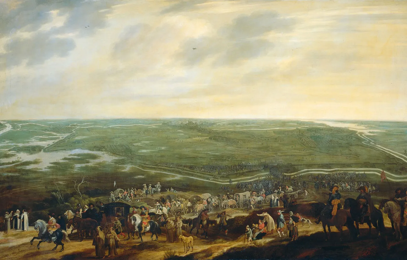 Photo wallpaper landscape, picture, Pauwels of Hillegaert, The retreat of the Spanish Garrison after the Surrender