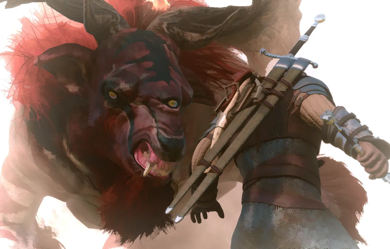 Photo wallpaper the game, monster, monster, The Witcher, The Witcher 3