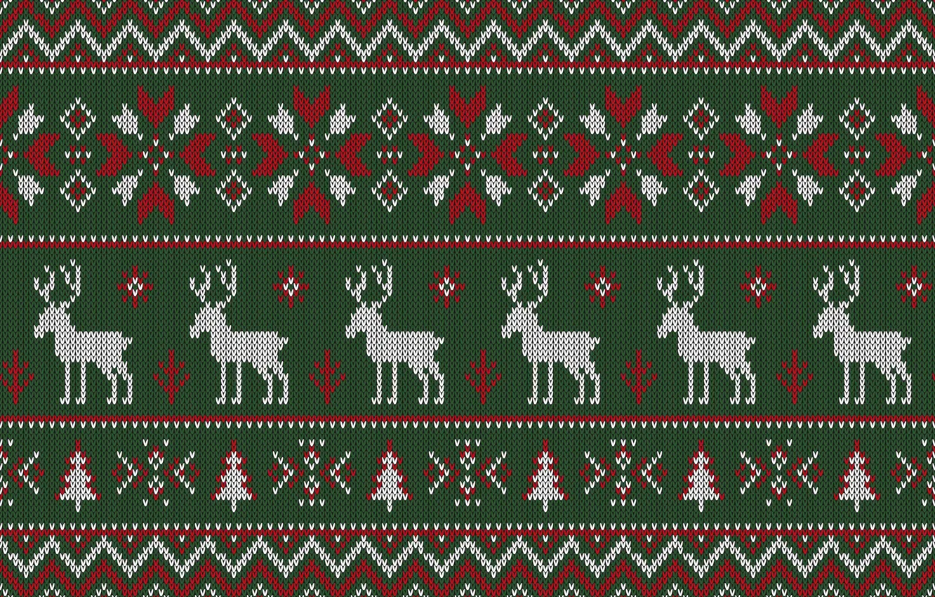 Photo wallpaper winter, snowflakes, background, pattern, christmas, deer, winter, background