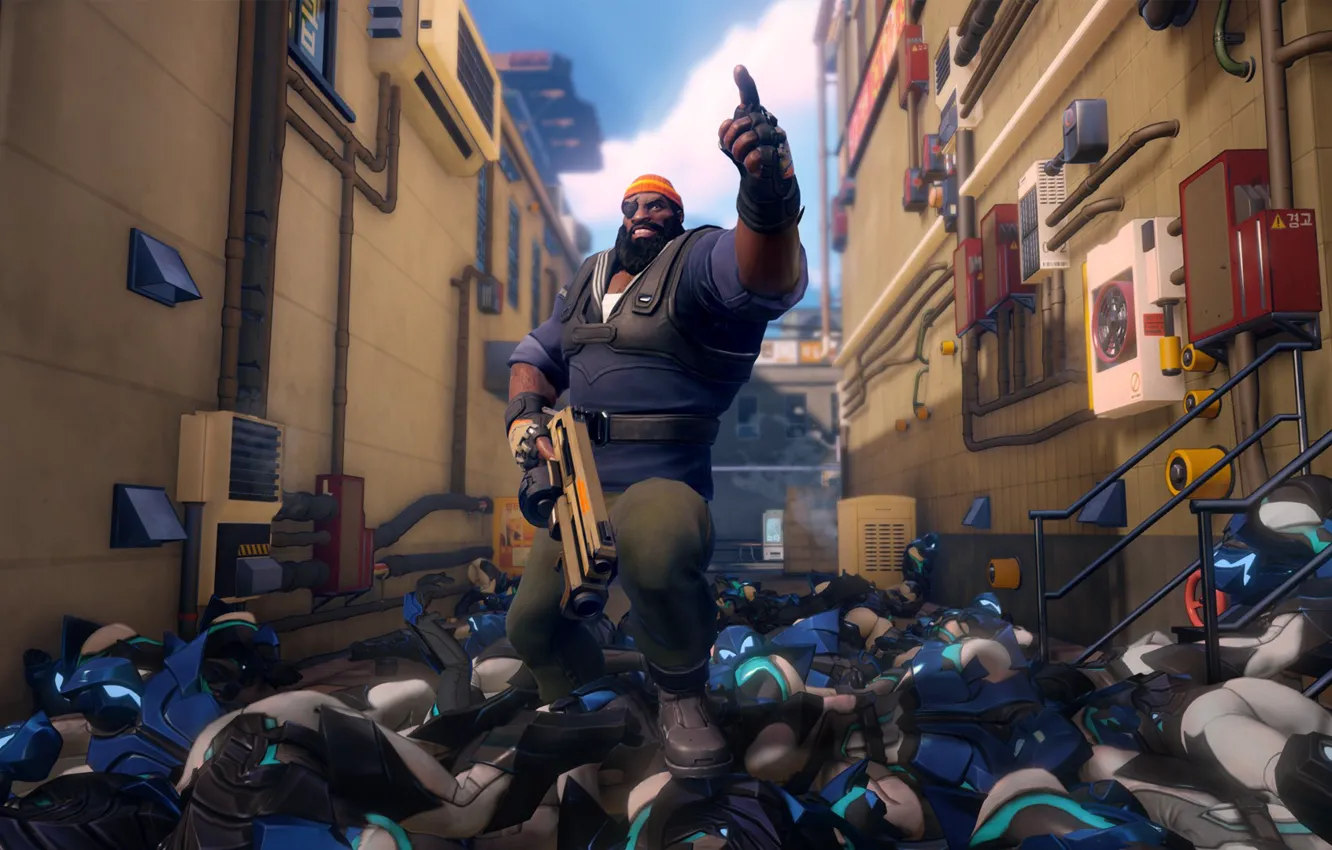 Photo wallpaper Agents of Mayhem, death, weapon, gun, assassin, dead, game