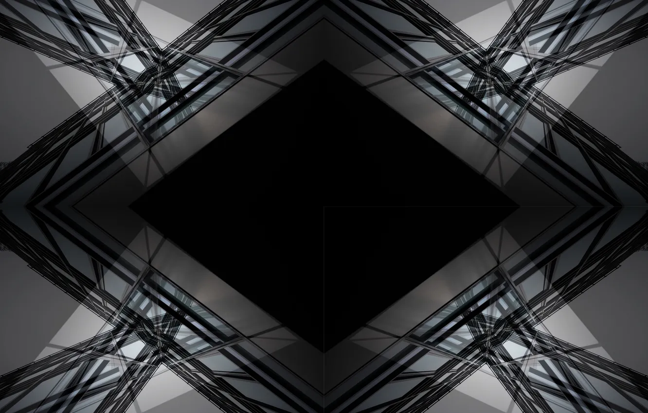 Photo wallpaper black, diamond, fractal