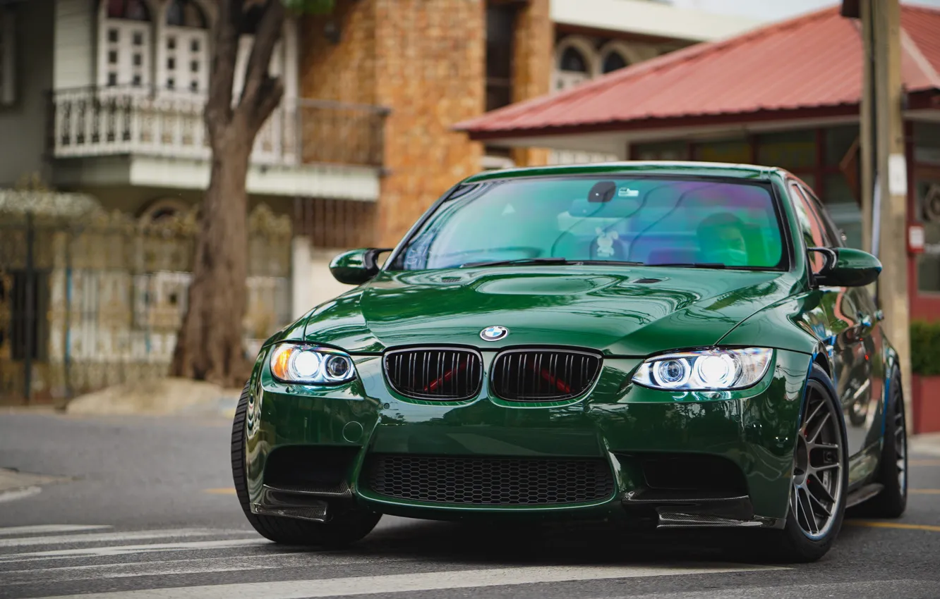 Photo wallpaper BMW, Green, E90, Sight