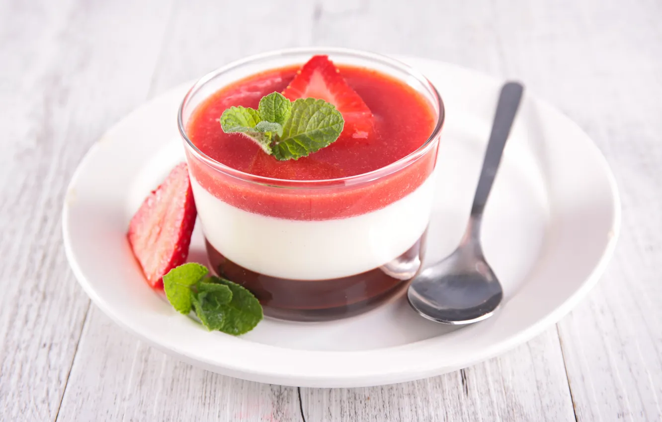 Photo wallpaper strawberry, cake, cake, dessert, sweet, sweet, cream, dessert