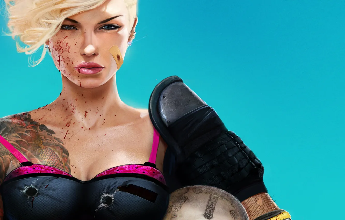 Photo wallpaper blood, blonde, LMS, the patch, the vest